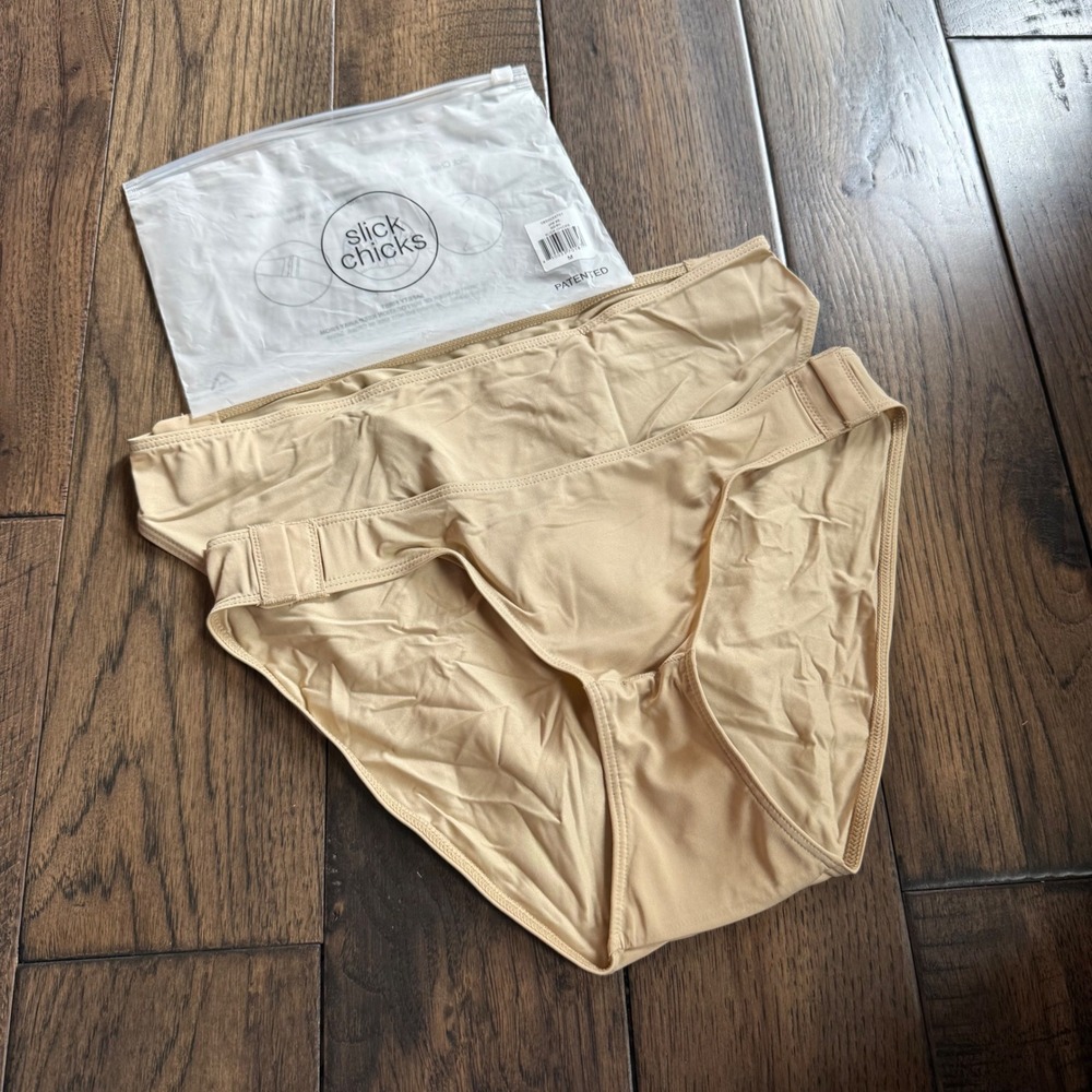 Slick Chicks New Adaptive Side Fastening Bikini Underwear Beige ‎ M 2 Pack